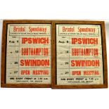 BRISTOL SPEEDWAY, KNOWLE STADIUM, BRISTOL. 4 - TWO 1950'S PRINTED ADVERTISING POSTER'S DATED
