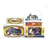 THREE MODEL MOTORCYCLES comprising a Britains No.9695, B.M.W. Polizei, white; Polistil No.MT17,