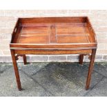 A MAHOGANY TRAY TOP OCCASIONAL TABLE the lift-off tray 74cm x 49cm, 61cm high overall