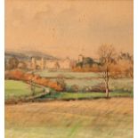 A.M. CARR (BRITISH, 1888-1973) Sussex landscape, watercolour, signed lower right, 34cm x 32.5cm.