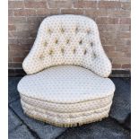 A BUTTON UPHOLSTERED CORNER CHAIR 83cm wide