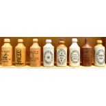 BREWERIANA - ASSORTED GINGER BEER BOTTLES comprising an Exeter ginger beer bottle, 6.75' high, brown