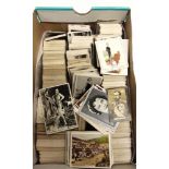 CIGARETTE CARDS - ASSORTED part sets and odds, mainly larger size photographic cards, (box).