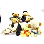 ASSORTED MERRYTHOUGHT TEDDY BEARS & SOFT TOYS the largest 47cm high, (10).