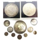 COINS - GREAT BRITAIN Assorted silver, comprising a farthing, 1937; Maundy fourpences, 1852 &