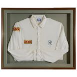 AUSTRALIAN CRICKET TOUR OF ENGLAND 1993 a player issued long sleeved white cricket shirt bearing the