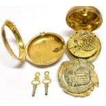 JNO DELAFELLIX, LONDON, A GEORGE III GOLD PAIR CASED POCKET WATCH, NO. 2716 the fusee movement