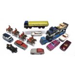 ASSORTED DIECAST MODEL VEHICLES circa 1950s-70s, by Dinky (3), Corgi (7), and Solido (1), variable