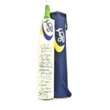 A KOOKABURRA CRICKET BAT signed by the Australian 2005 Ashes squad who played Leicester at Grace