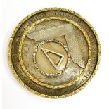 A WILLIAM IV SILVER AND GOLD MOUNTED MASONIC MEDALLION Obverse central masonic triangle within a