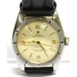 ROLEX, OYSTER PERPETUAL 'BUBBLEBACK', A MID-SIZE STAINLESS STEEL WRIST WATCH circa 1950, ref;