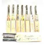 A COLLECTION OF INDIVIDUALLY SIGNED MINIATURE CRICKET BATS including Steve Rhodes (England),