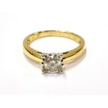 A VINTAGE 18CT GOLD AND DIAMOND HALF-ETERNITY RING the nine small eight-cut stones grain set in