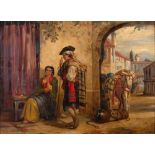ATTRIBUTED TO THOMAS KENT PELHAM (BRITISH, FL.1860-1891) Spanish gypsies by an arched wall, oil on