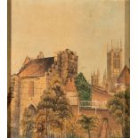 BRITISH SCHOOL (LATE 19TH CENTURY) 'Norwich spires', watercolour, titled and dated '1898' verso in a