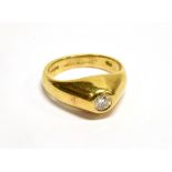 A VINTAGE 18CT GOLD AND DIAMOND SOLITAIRE GYPSY RING The round brilliant approx. 0.25cts, rub-over