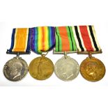 A GREAT WAR GROUP OF FOUR MEDALS TO LANCE CORPORAL R. SMITH, LABOUR CORPS comprising the British War