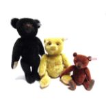 THREE STEIFF COLLECTOR'S TEDDY BEARS comprising 'Teddy Bear 1908' (EAN 408564), black, limited