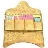 A RARE VICTORIAN PRINCESS LOUISE GILT BRASS FOLDING NEEDLE CASE in the form of an envelope,