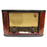 FOUR RADIOS comprising a Philips Type 643A radio, with a polished and stained wood case; Kolster-