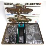 A 1/25 SCALE TAMIYA UNMADE PLASTIC BRITISH ARMY CENTURION MK III TANK KIT (Item 30614*4500),