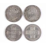 GREAT BRITAIN - ANNE (1702-1714), SHILLING, 1711 angles plain; and George II (1727-1760),