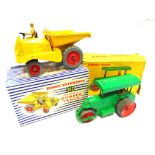 TWO DINKY MODEL PLANT VEHICLES comprising a No.962, Muir-Hill Dumper Truck, dark yellow with red