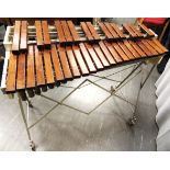 A BESSON OF LONDON 37-KEY XYLOPHONE 20th century, on a telescopic stand, complete with storage