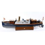 A LIVE-STEAM CUSTOM-BUILT MODEL OF AN ADMIRAL'S BARGE the superstructure removable for motorized