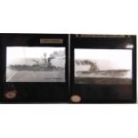 APPROXIMATELY 135 LANTERN SLIDES photographic and artist-drawn, many of Great War and Second World