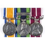 A GREAT WAR GROUP OF THREE MEDALS TO SERJEANT J. OLIVER, SOMERSET LIGHT INFANTRY comprising the