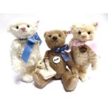 THREE STEIFF COLLECTOR'S TEDDY BEARS comprising 'Little Boy Blue' (EAN 683077), russet, 2016 North