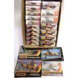 TWENTY-ONE 1/76 SCALE MATCHBOX UNMADE PLASTIC MODEL MILITARY VEHICLE & AIRCRAFT KITS each boxed,