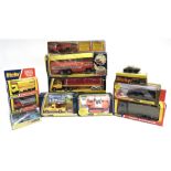 TEN ASSORTED DIECAST MODEL VEHICLES comprising a Dinky No.668, Foden Army Truck, olive green;