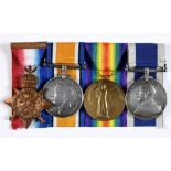 A GREAT WAR GROUP OF FOUR MEDAL TO PRIVATE R. WHARMBY, ROYAL MARINE LIGHT INFANTRY comprising the