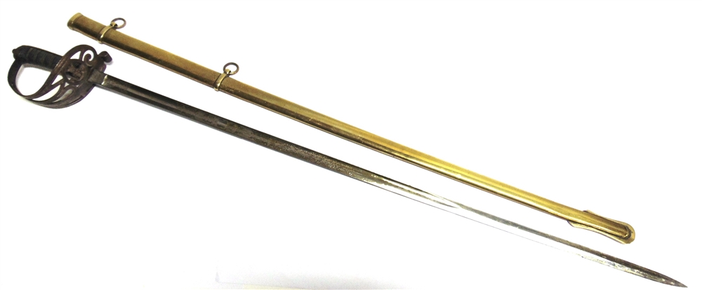 A BRITISH 1827 PATTERN INFANTRY OFFICER'S SWORD of standard production specification, the 84cm - Image 2 of 2