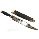 A MID 19TH CENTURY 'SUPBERB' BOWIE KNIFE by W. Shipman of Sheffield, the broad 12 inch (30.5cm) clip
