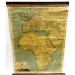 [SHIPPING INTEREST]. A HOLLAND-AFRICA LINE ROUTE NETWORK WALL MAP, 1954 by George Philip & Son, Ltd,