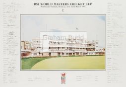 Multi-signed print for the 1995 BSI World Masters [veterans] Cricket Cup,
