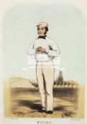 A collection of 13 framed decorative reproductions of famous early cricket prints,