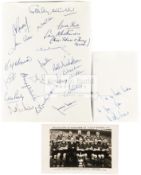 A photograph of Copacabana Beach signed to the reverse by the England 1950 World Cup squad,