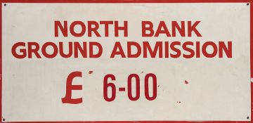 Original Arsenal FC Highbury North Bank signage,