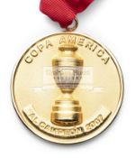 Brazil 2007 Copa America winner's medal, inscribed COPA AMERICA, AL CAMPEON 2007, C.S.F.