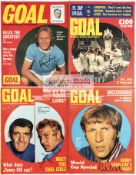 A collection of autographed 1970s football magazines, Goal, Football Monthly, Jimmy Hill,