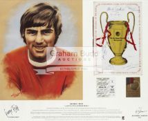 George Best signed Manchester United 1968 European Cup limited edition print,