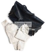 A leather kit bag used by jockey Edward Hide during his career,