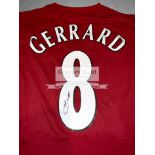 Steven Gerrard signed Liverpool FC 2005 Champions League Final replica jersey,