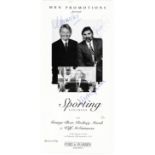 A George Best, Rodney Marsh & Wilf McGuinness triple-signed sporting luncheon menu from 1993,