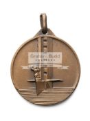 1930 World Cup commemorative medal, bronze, view of the Tower of Homage at the Centenary Stadium,