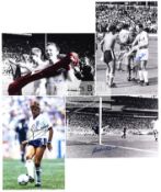 A collection of 25 autographed photographs of former England international footballers,